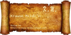 Krause Milán névjegykártya